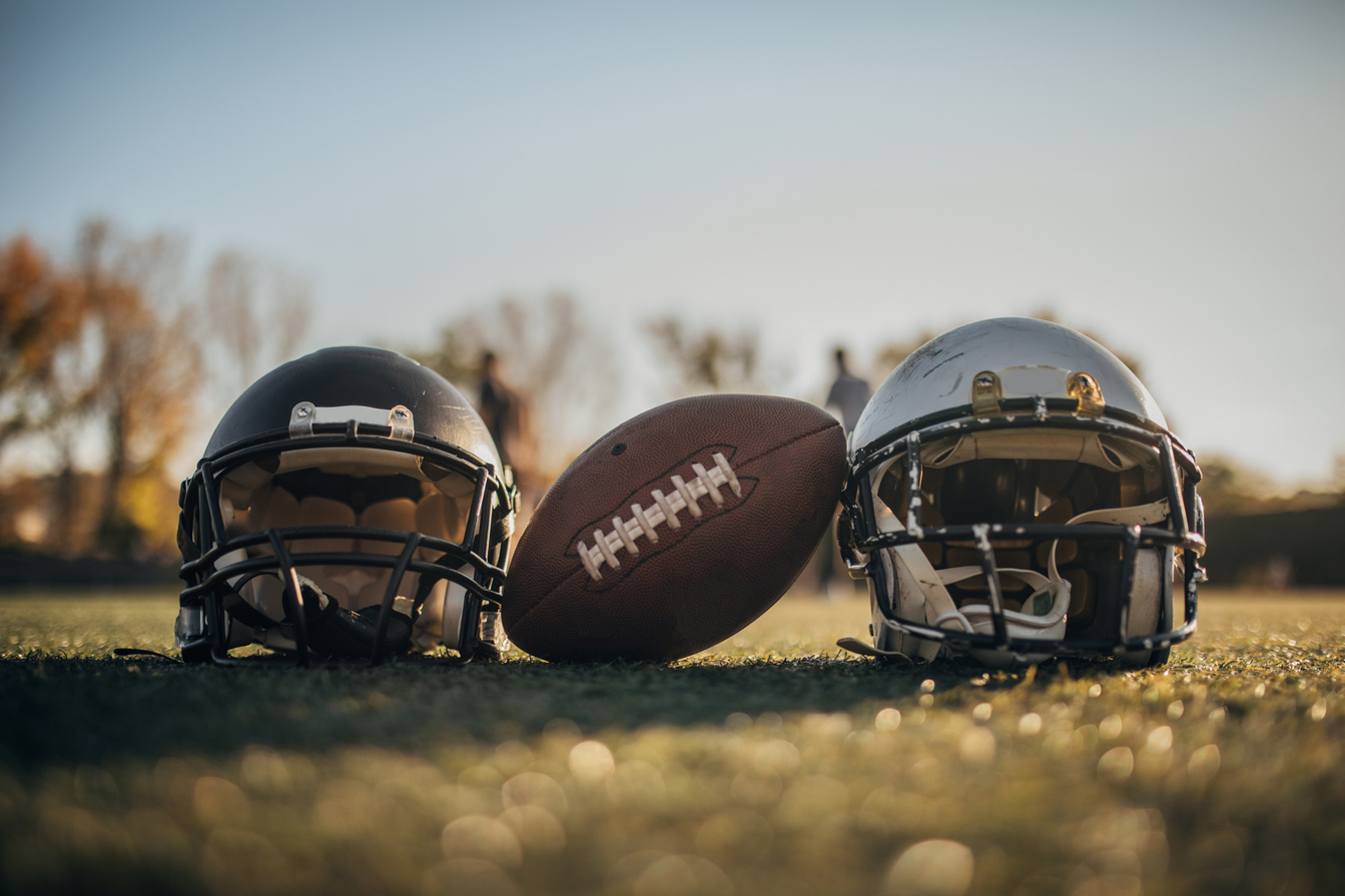 NFL equipment on grass